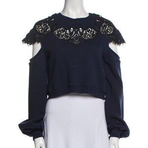 Jonathan Simkhai Crew Neck Long Sleeve Crop Top